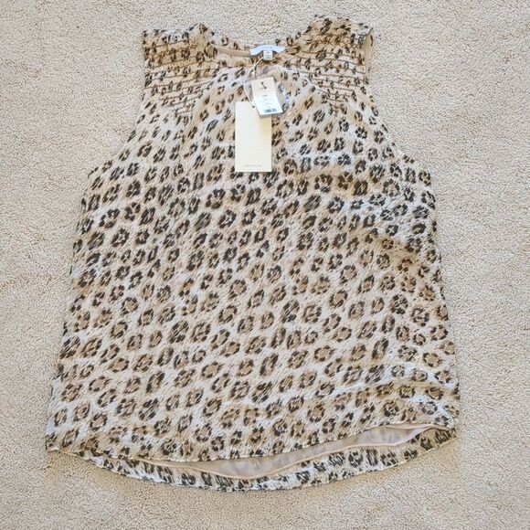 NWT Joie Corie Silk Leopard Print Blouse Size M - Picture 2 of 11